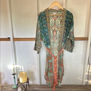 Paisley Print Kimono- Multicolor